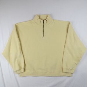 Tommy Bahama Sweater Mens‎ Large Yellow 1/4 Zip Pullover Long Sleeve Mock Neck